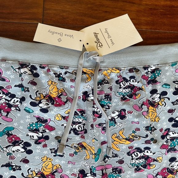 VERA BRADLEY DISNEY BANDED JOGGER PAJAMA PANTS:NWT MICKEY MOUSE FAMILY FUN (M) - Picture 3 of 12